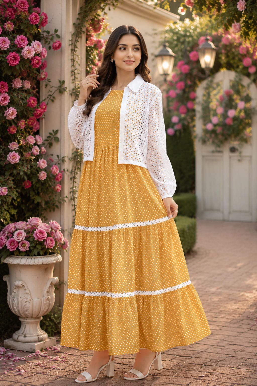 Frock With Chikankari Jacket