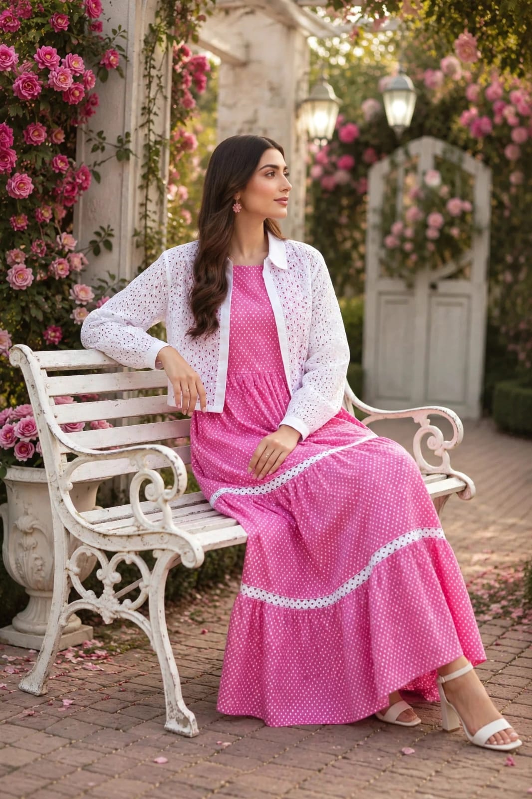 Frock with Chikankari Jacket