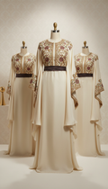 Ivory veil silk blend formal set
