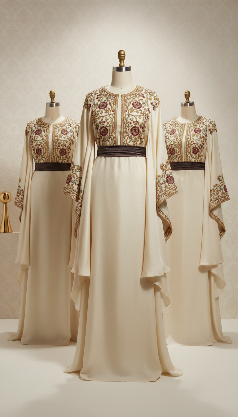 Ivory veil silk blend formal set